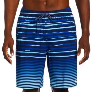 Nike Blue Men's 9" Fade Stripe Swim Trunks - Size S (Small)